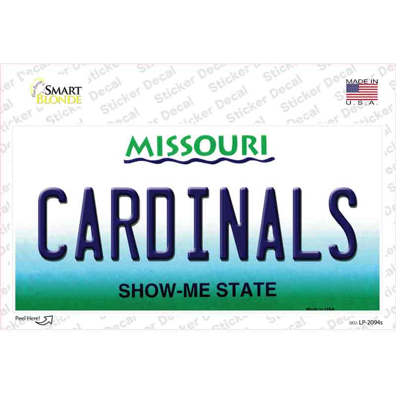 Cardinals Missouri State Novelty Sticker Decal Small