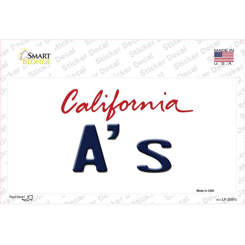 As California State Novelty Sticker Decal Small