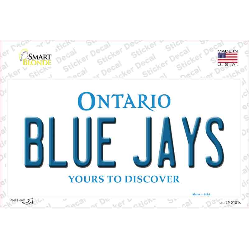 Blue Jays Toronto Canada Province Novelty Sticker Decal Small