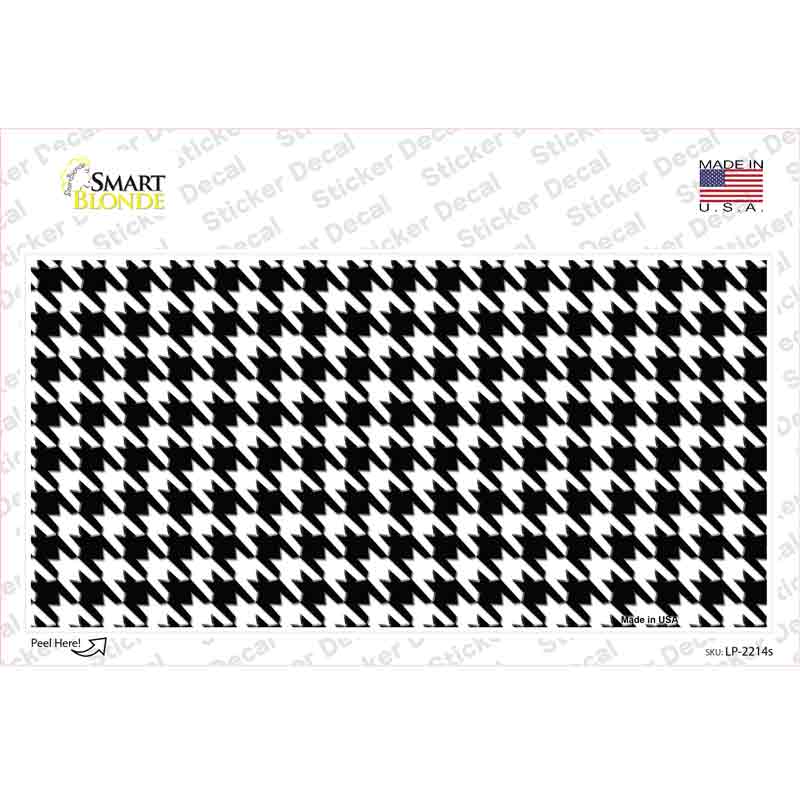 White Black Houndstooth Novelty Sticker Decal Small