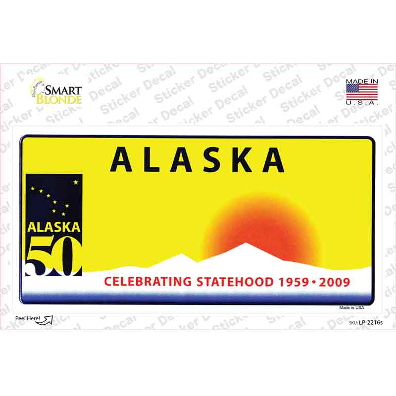 Alaska State Blank Novelty Sticker Decal Small