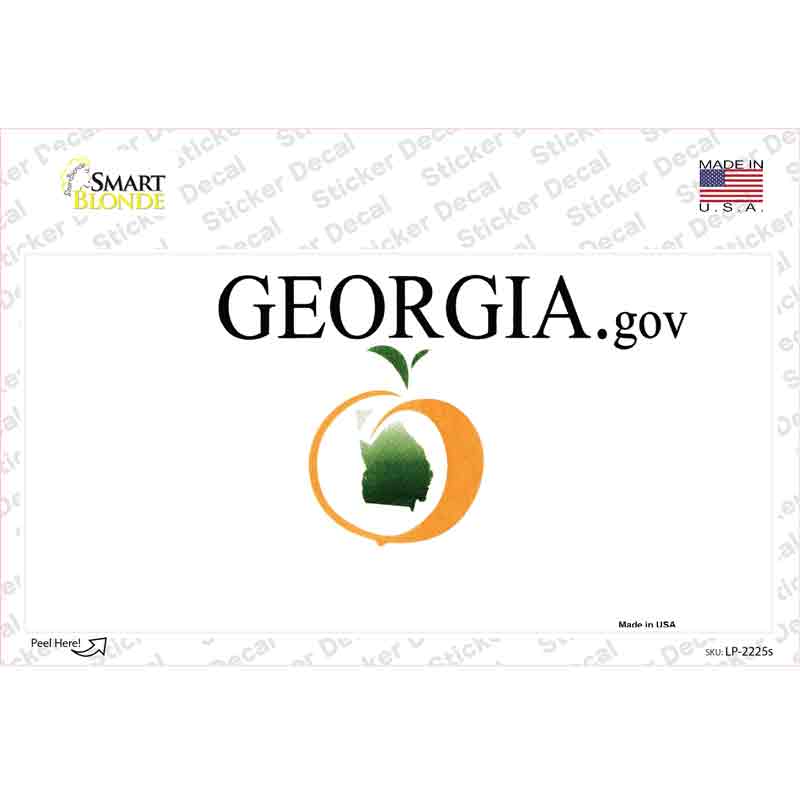 Georgia State Blank Novelty Sticker Decal Small