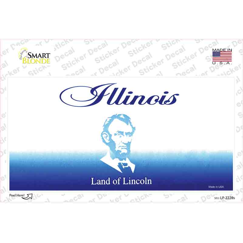 Illinois State Blank Novelty Sticker Decal Small