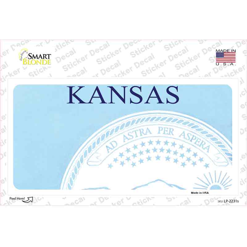 Kansas State Blank Novelty Sticker Decal Small