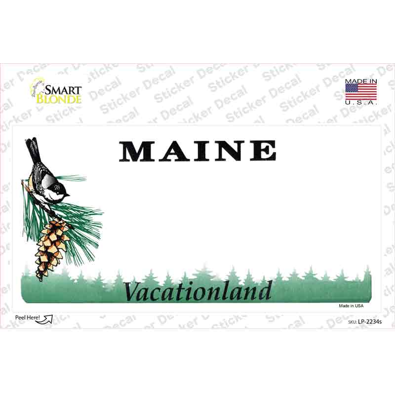 Maine State Blank Novelty Sticker Decal Small