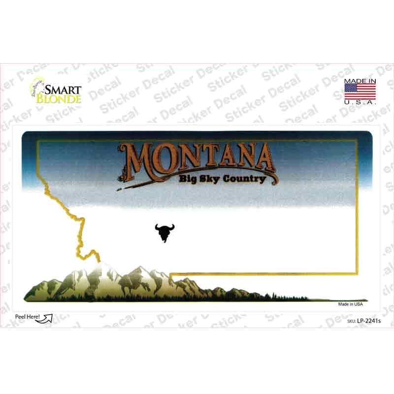 Montana State Blank Novelty Sticker Decal Small