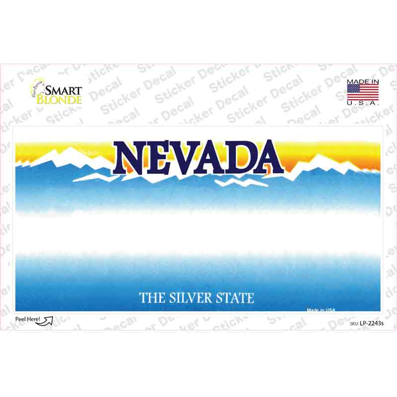 Nevada State Blank Novelty Sticker Decal Small