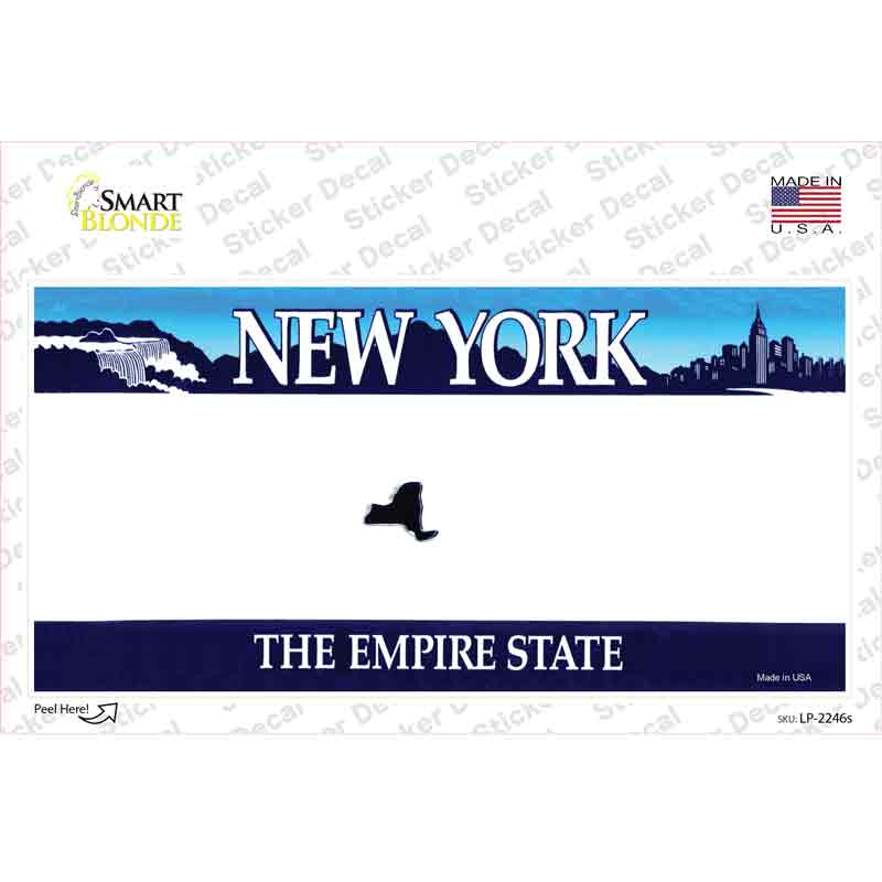 New York State State Blank Novelty Sticker Decal Small