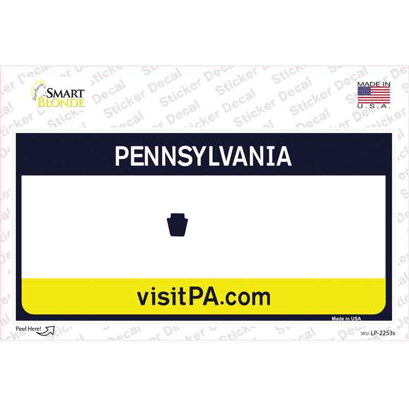 Pennsylvania State Blank Novelty Sticker Decal Small