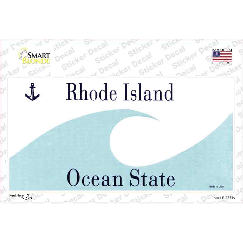 Rhode Island State Blank Novelty Sticker Decal Small