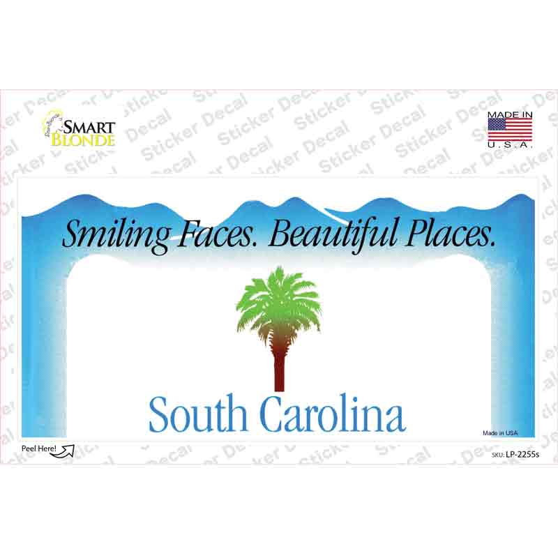 South Carolina State Blank Novelty Sticker Decal