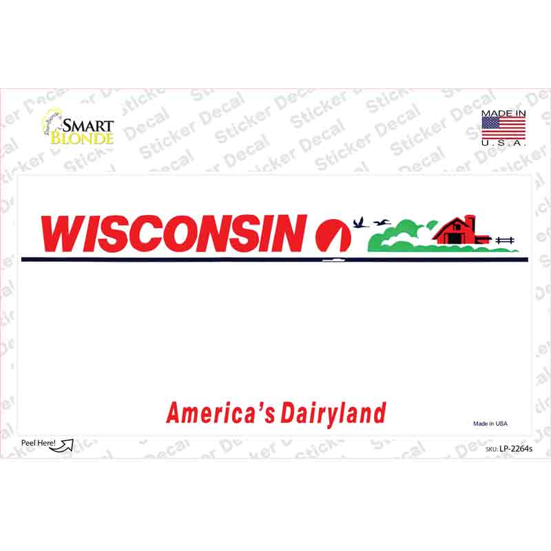 Wisconsin State Blank Novelty Sticker Decal Small