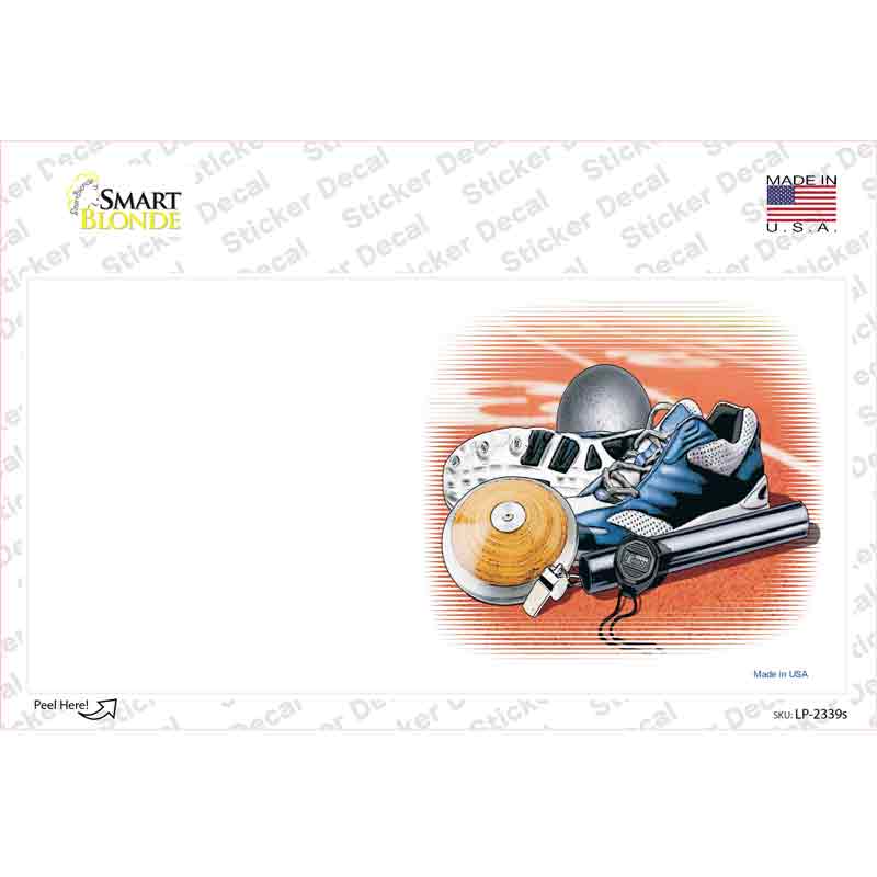 Track And Field Offset Novelty Sticker Decal