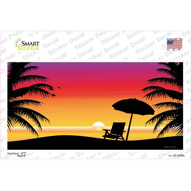 Sunset Beach Novelty Sticker Decal Small