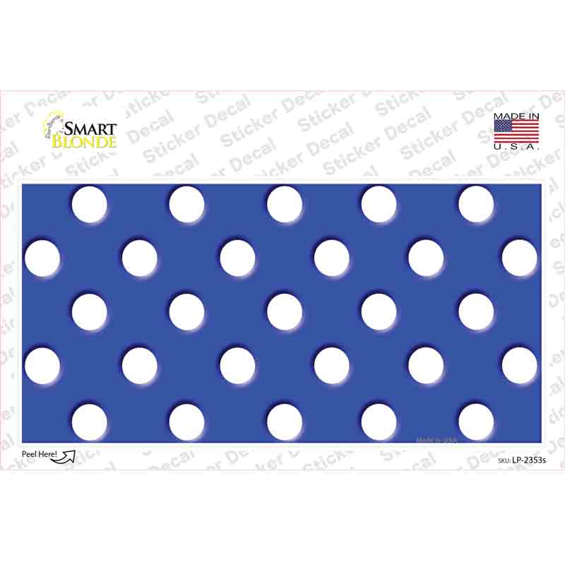 White Polka Dots Royal Blue Novelty Sticker Decal