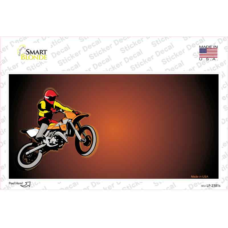 Dirt Bike Rider Offset Novelty Sticker Decal Small