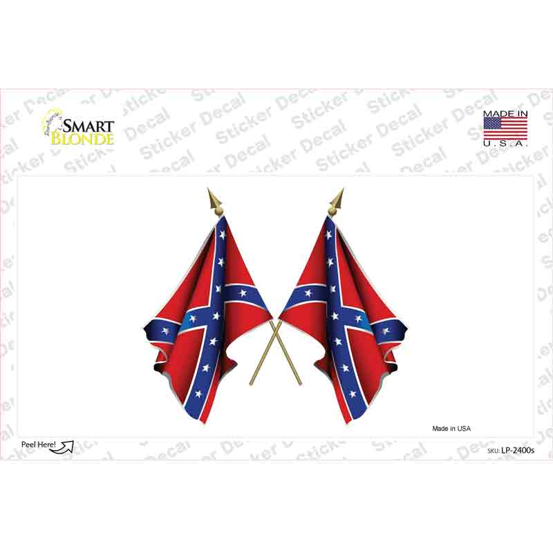 Confederate Crossed Flags Novelty Sticker Decal Small