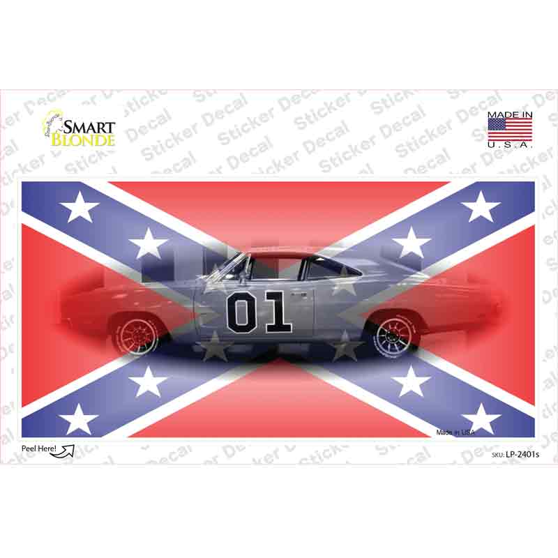 Confederate Flag Charger Novelty Sticker Decal Small