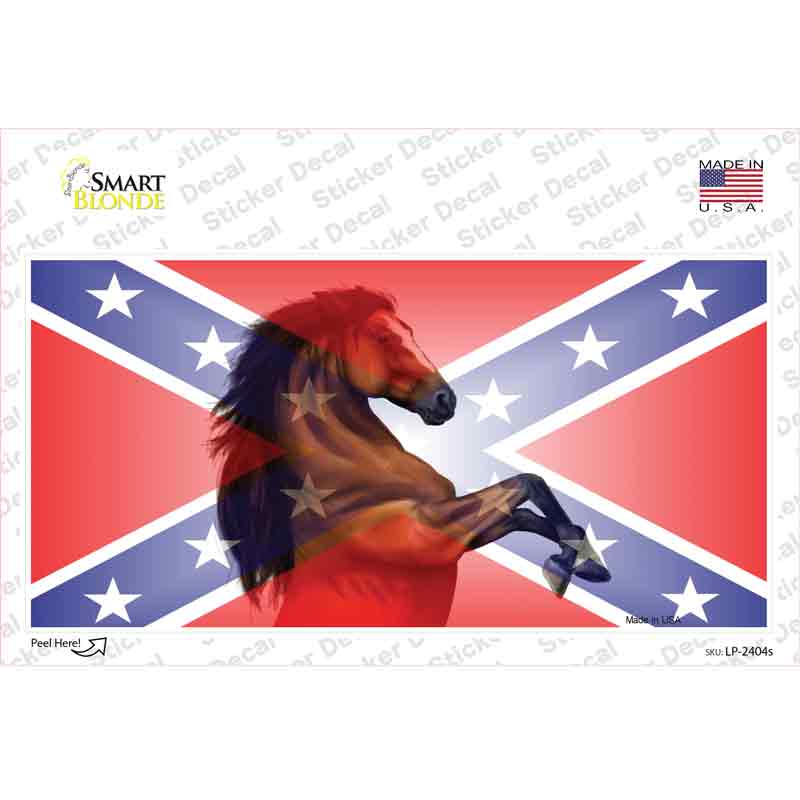 Confederate Flag Stallion Horse Novelty Sticker Decal Small