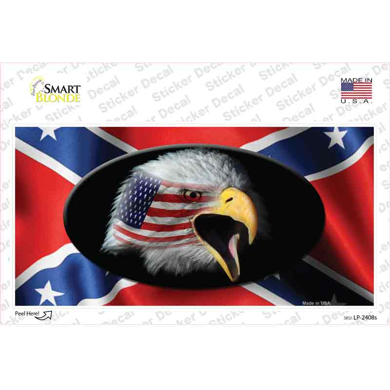 Rebel Flag American Eagle Novelty Sticker Decal Small