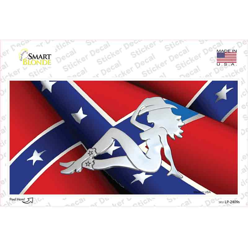 Rebel Flag Mudflap Cowgirl Novelty Sticker Decal Small