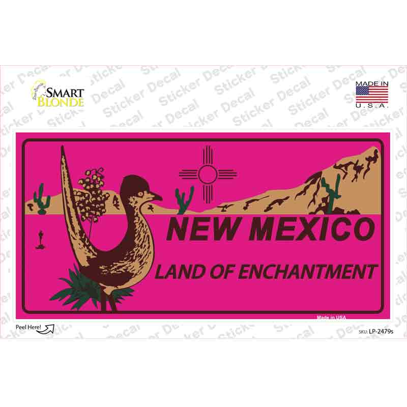 Roadrunner Pink New Mexico Novelty Sticker Decal Small