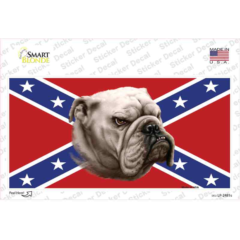 Confederate Flag Bulldog Novelty Sticker Decal Small