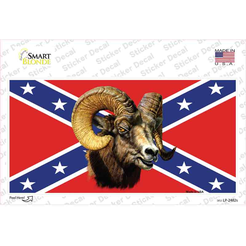 Confederate Flag Ram Novelty Sticker Decal Small