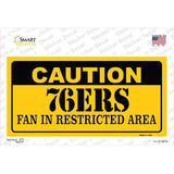 Caution 76ers Fan Novelty Sticker Decal