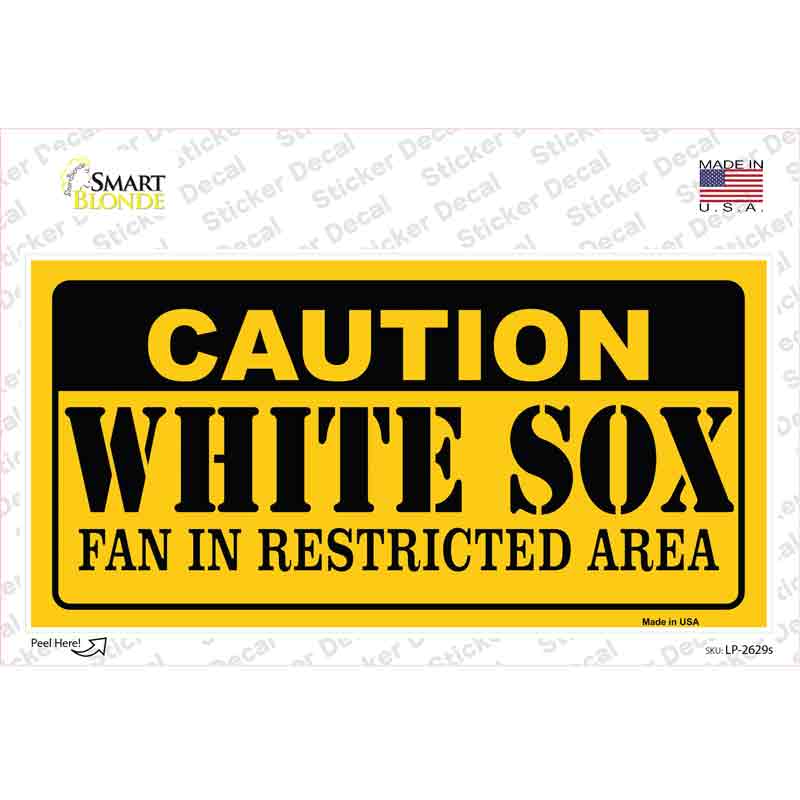 Caution White Sox Fan Novelty Sticker Decal Small