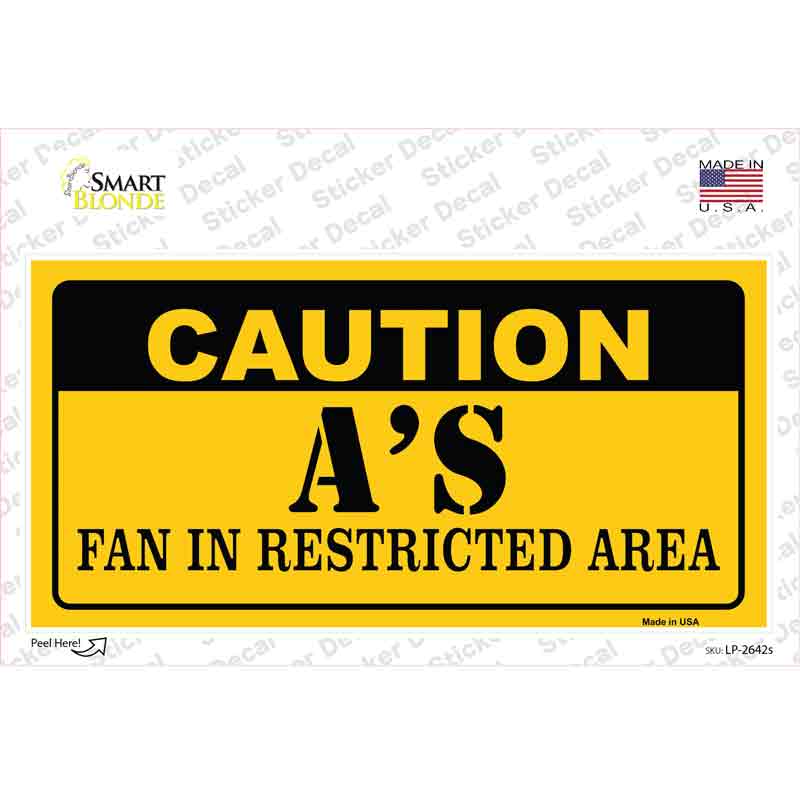 Caution As Fan Novelty Sticker Decal Small