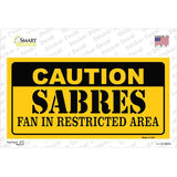 Caution Sabres Novelty Sticker Decal