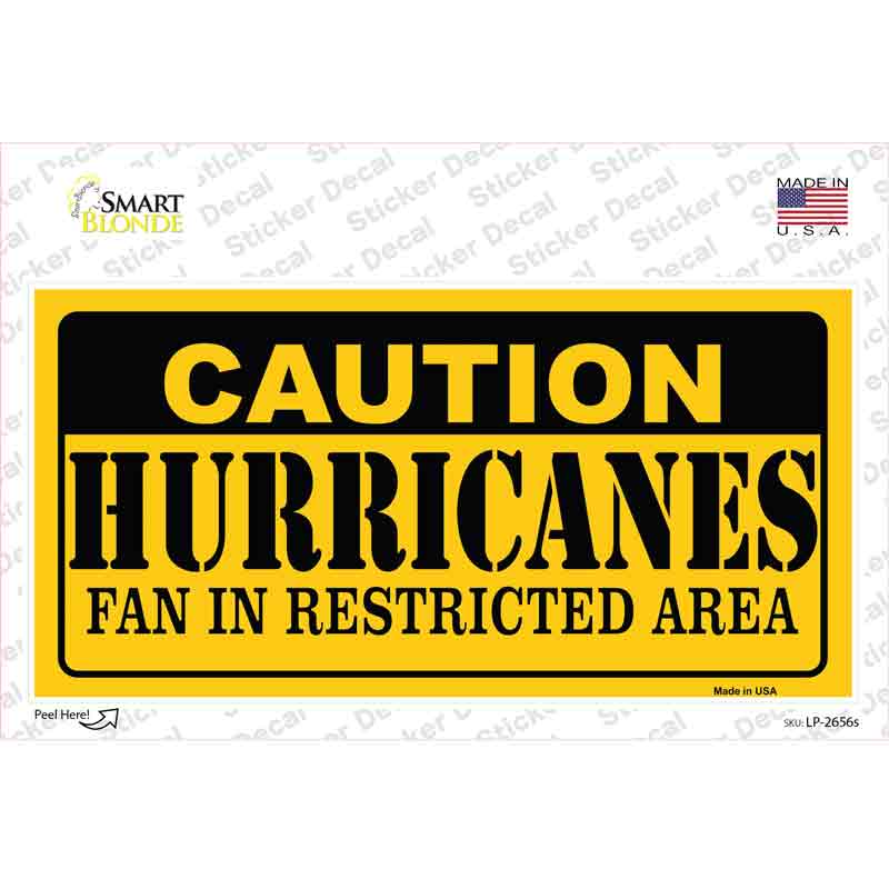 Caution Hurricanes Novelty Sticker Decal