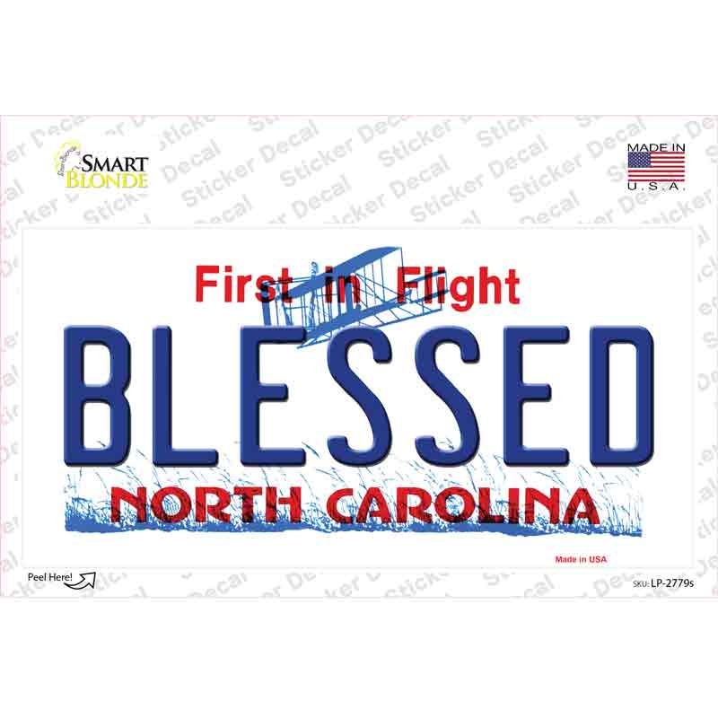 Blessed North Carolina Novelty Sticker Decal Small