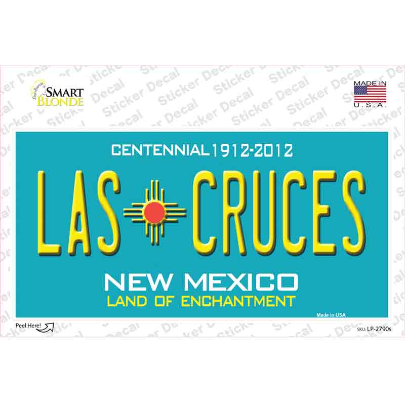 Las Cruces New Mexico Teal Novelty Sticker Decal Small