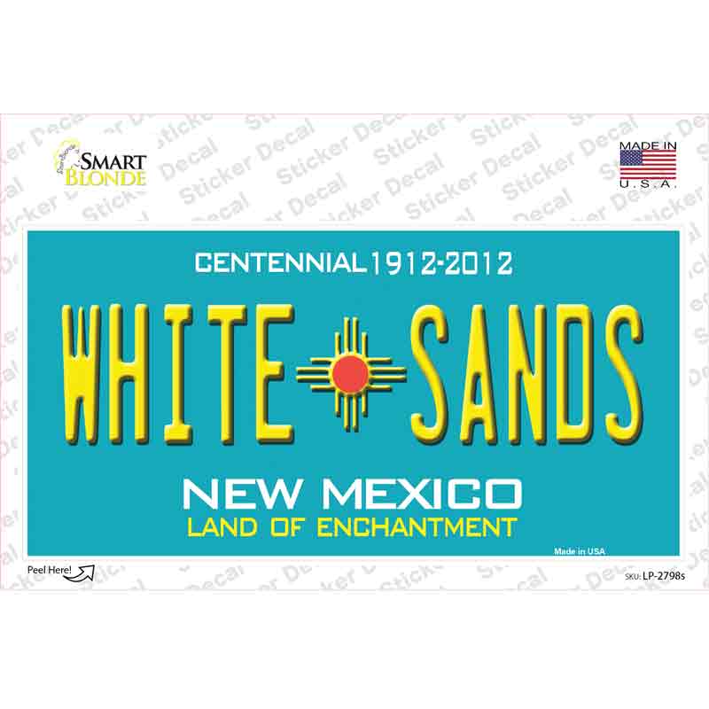 White Sands New Mexico Teal Novelty Sticker Decal Small