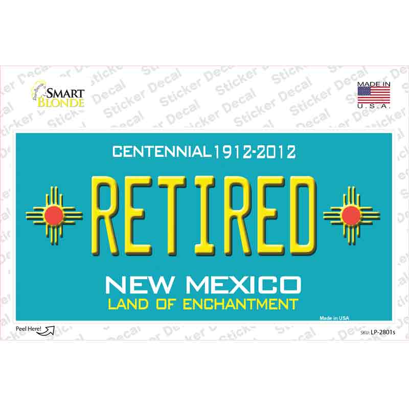 Retired New Mexico Teal Novelty Sticker Decal Small