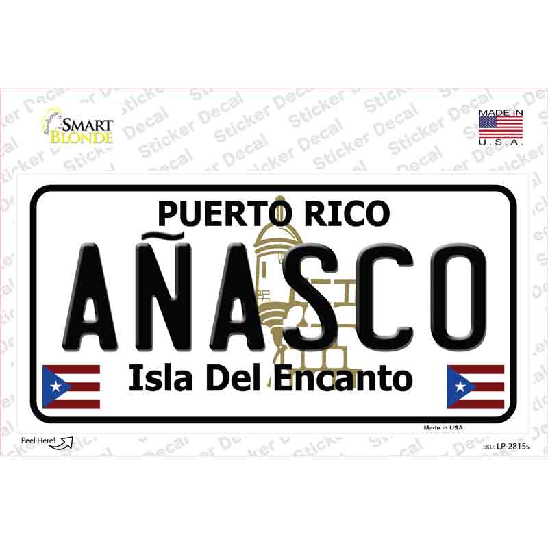 Anasco Puerto Rico Novelty Sticker Decal Small