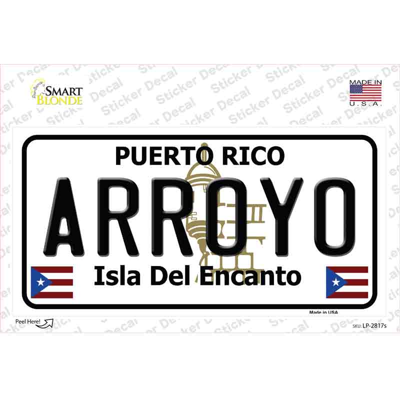 Arroyo Puerto Rico Novelty Sticker Decal Small