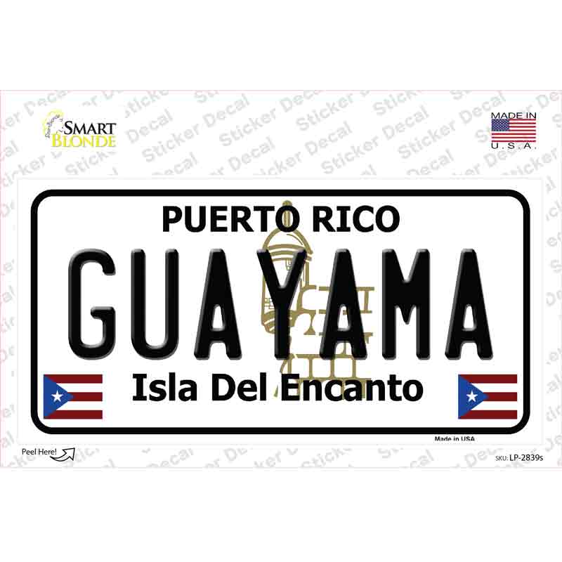 Guayama Puerto Rico Novelty Sticker Decal Small