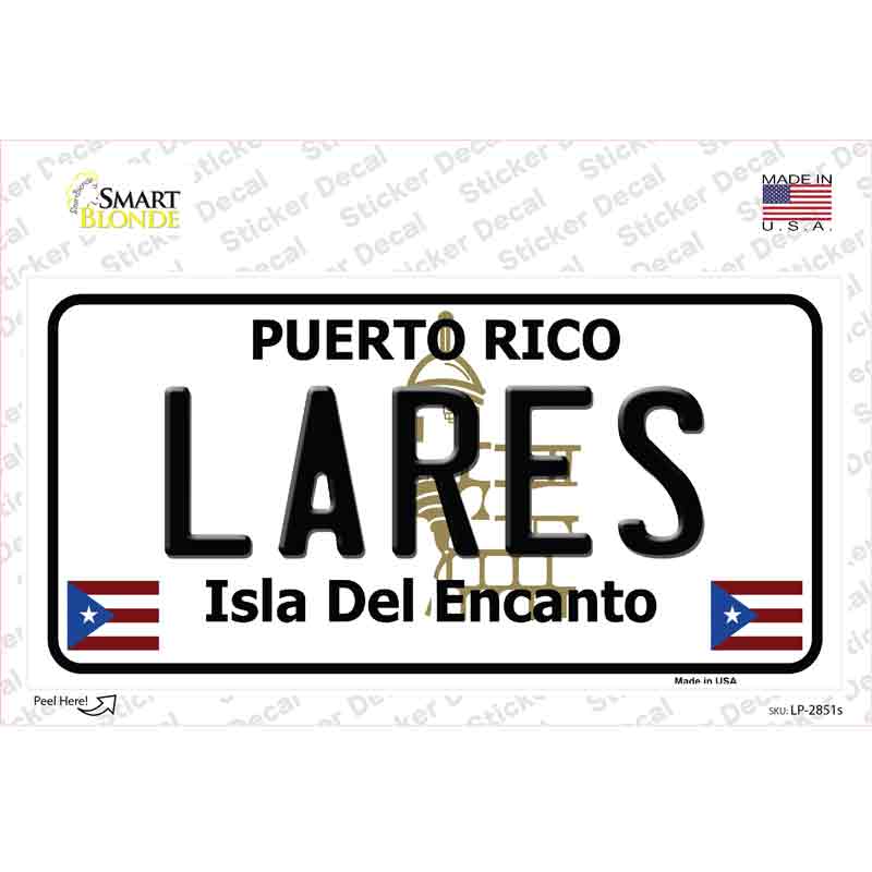 Lares Puerto Rico Novelty Sticker Decal Small