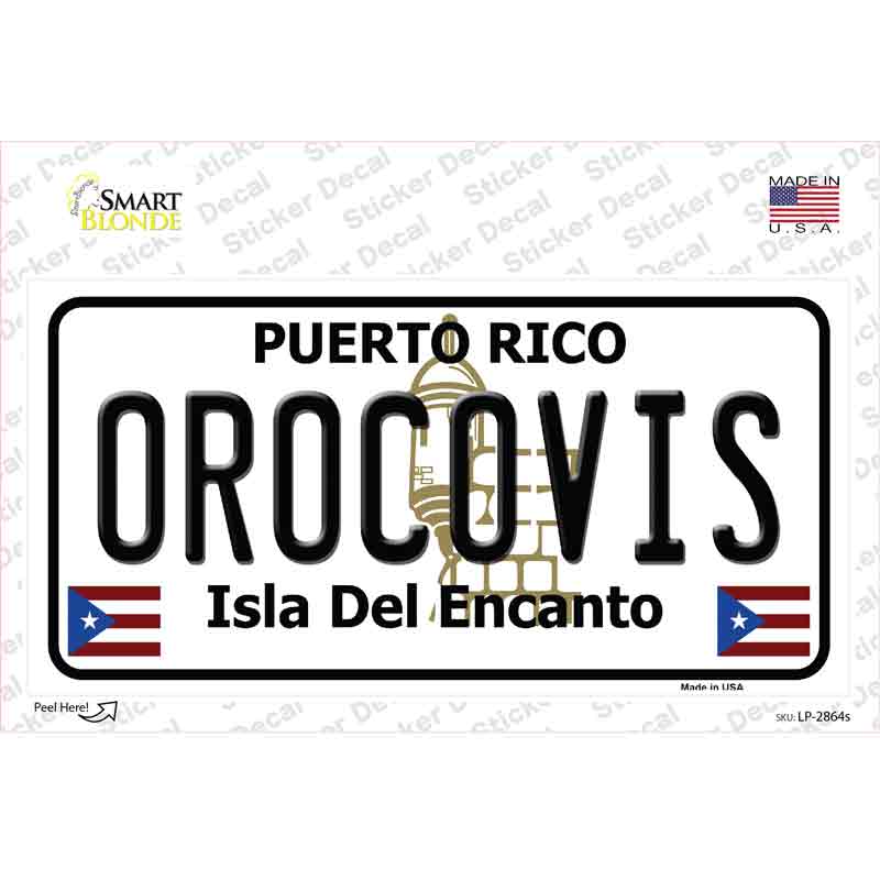 Orocovis Puerto Rico Novelty Sticker Decal Small