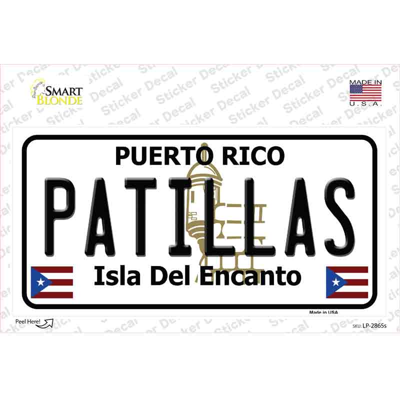 Patillas Puerto Rico Novelty Sticker Decal Small