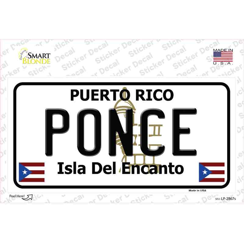 Ponce Puerto Rico Novelty Sticker Decal Small