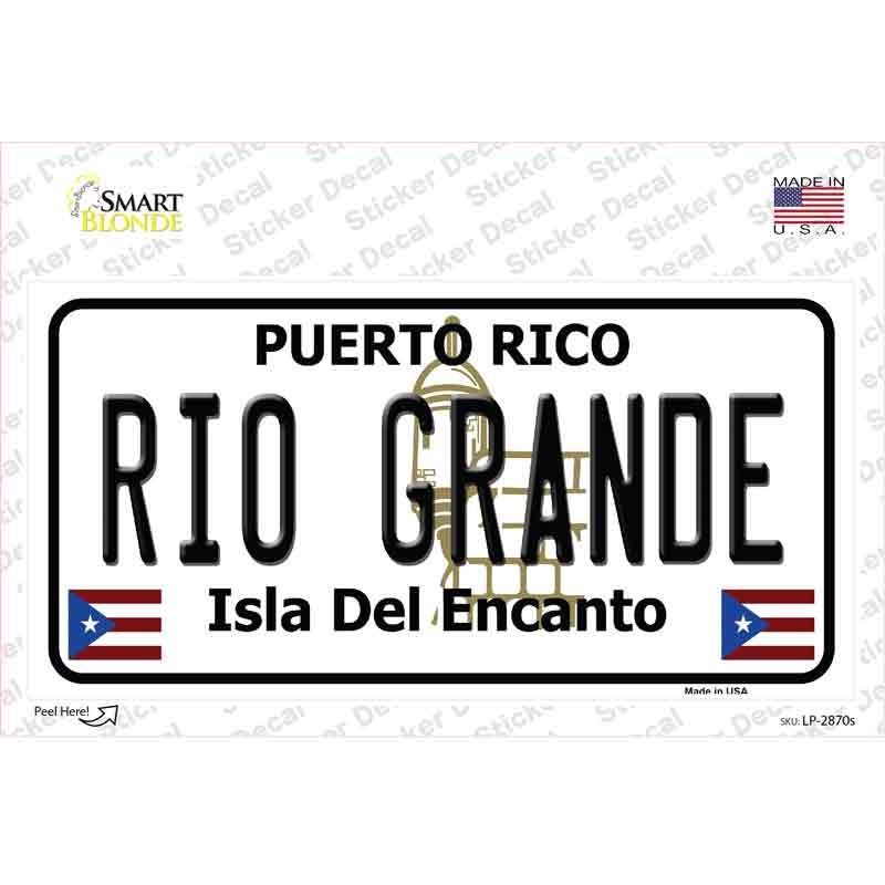 Rio Grande Puerto Rico Novelty Sticker Decal Small