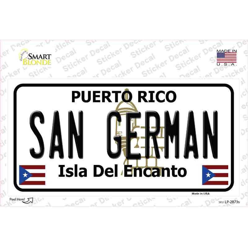 San German Puerto Rico Novelty Sticker Decal Small