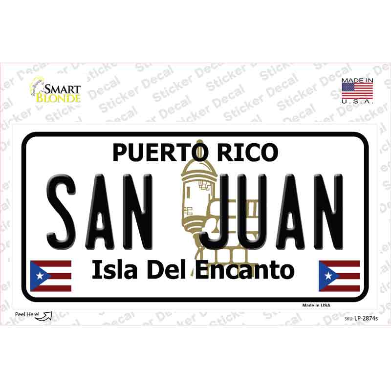 San Juan Puerto Rico Novelty Sticker Decal Small