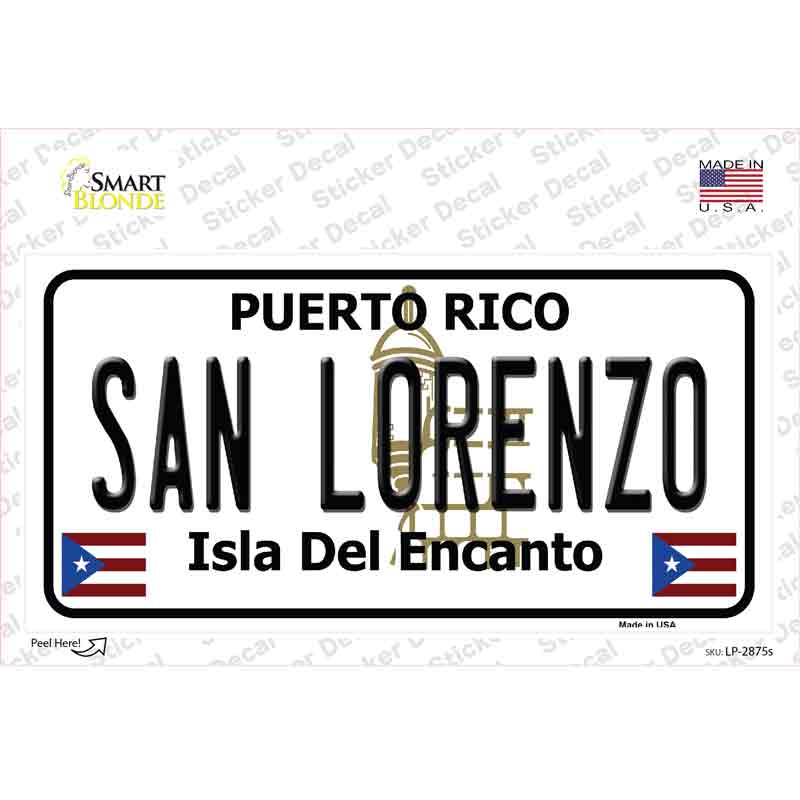 San Lorenzo Puerto Rico Novelty Sticker Decal Small