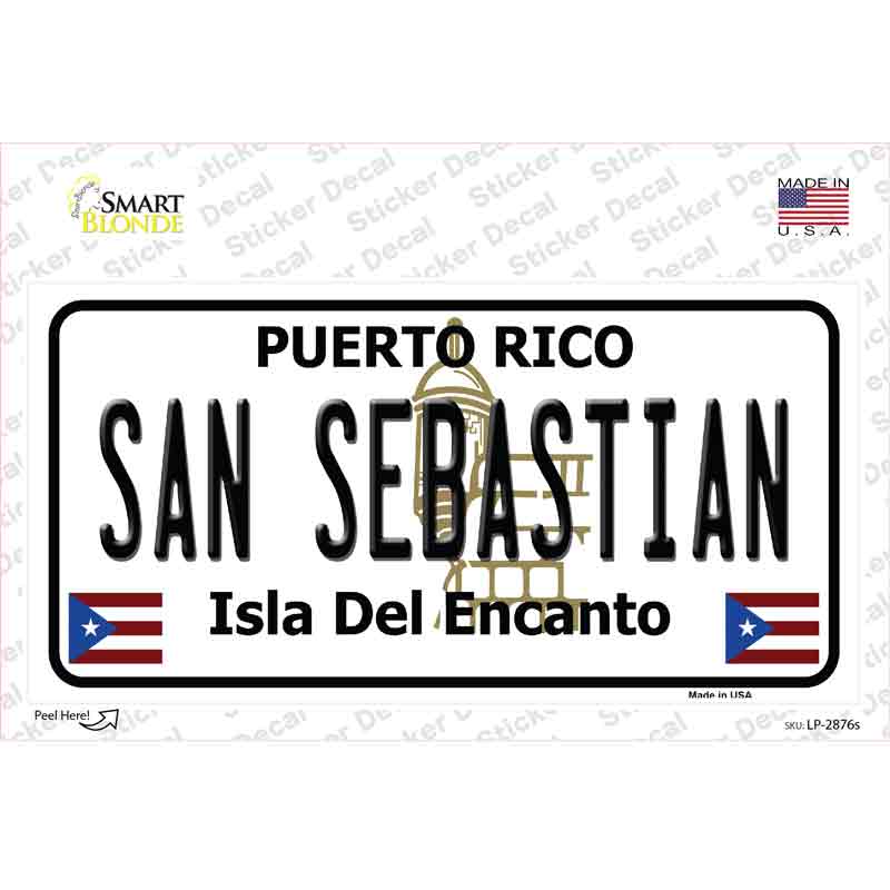 San Sebastian Puerto Rico Novelty Sticker Decal Small