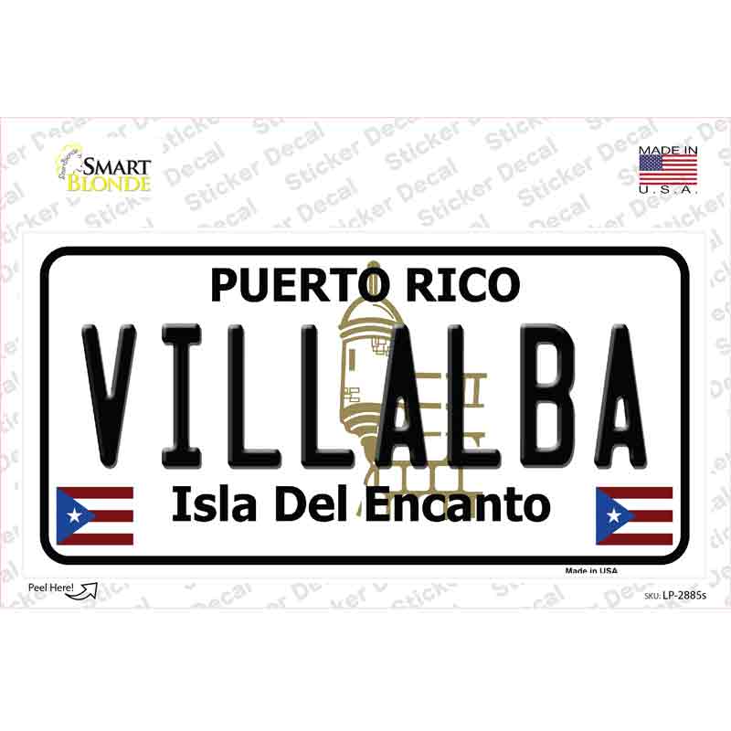 Villalba Puerto Rico Novelty Sticker Decal Small